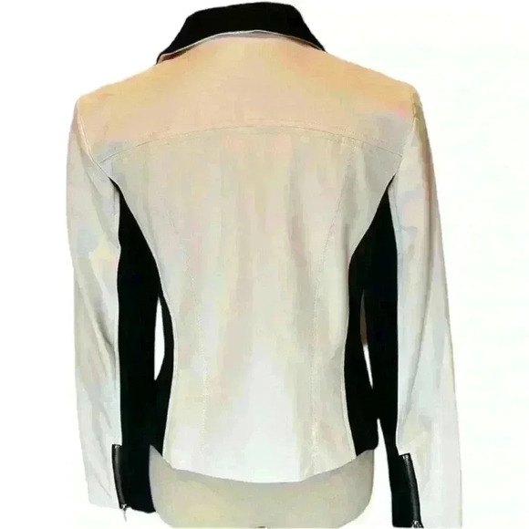 (Sold) INC International Concepts white leather jacket size medium - Picture 7 of 16